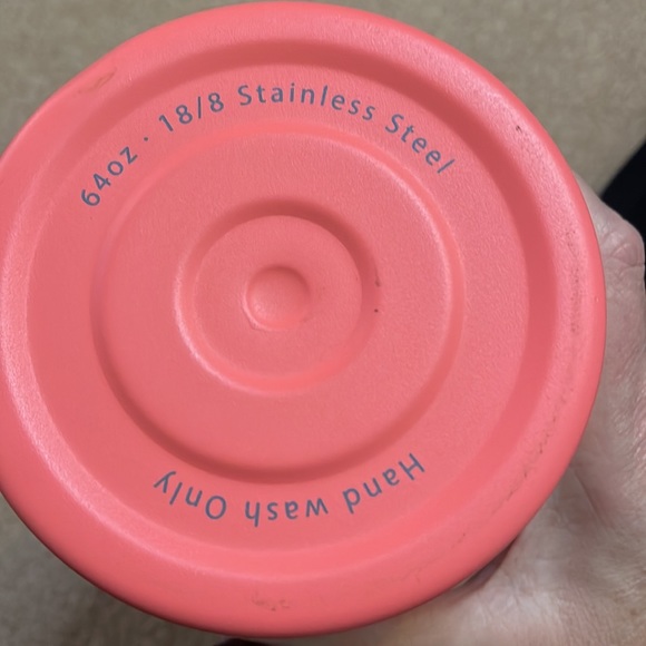 Iron Flask 64 oz insulated tumbler with 3 lids. Coral color. - Picture 3 of 6